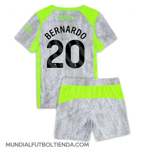 Camiseta Manchester City Bernardo Silva #20 Tercera Equipación Replica 2025-26 para niños mangas cortas (+ Pantalones cortos)